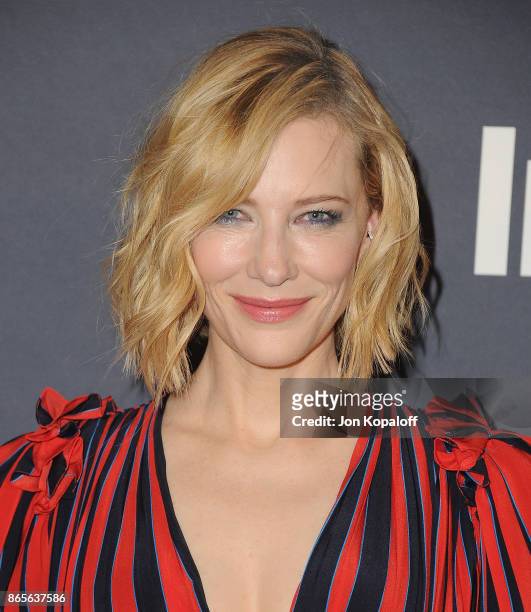 Actress Cate Blanchett arrives at the 3rd Annual InStyle Awards at The Getty Center on October 23, 2017 in Los Angeles, California.
