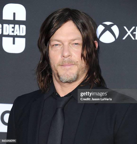 Actor Norman Reedus attends the 100th episode celebration off "The Walking Dead" at The Greek Theatre on October 22, 2017 in Los Angeles, California.