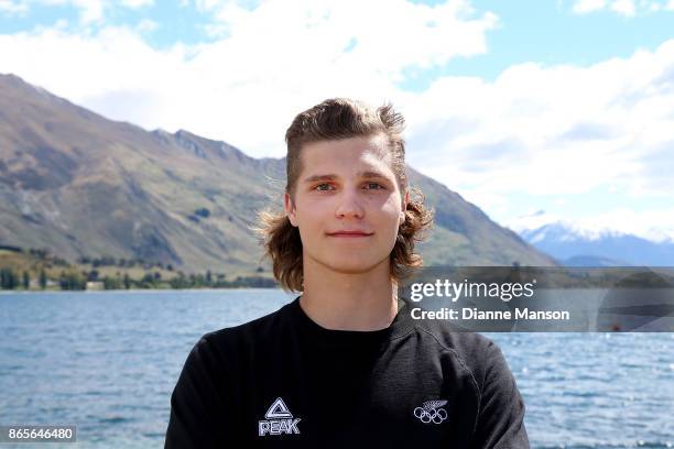 Miguel Porteous poses for a photo during the Winter Olympic Games NZ Selection Announcement on October 24, 2017 in Wanaka, New Zealand.