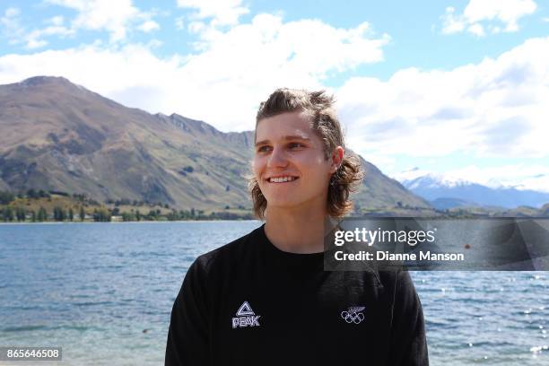 Miguel Porteous poses for a photo during the Winter Olympic Games NZ Selection Announcement on October 24, 2017 in Wanaka, New Zealand.