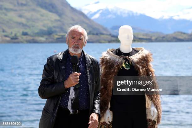 Michael Skerrett speaks to the guests and media during the Winter Olympic Games NZ Selection Announcement on October 24, 2017 in Wanaka, New Zealand.