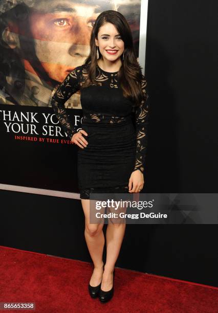 Daniela Bobadilla arrives at the premiere of DreamWorks Pictures and Universal Pictures' "Thank You For Your Service" at Regal LA Live Stadium 14 on...