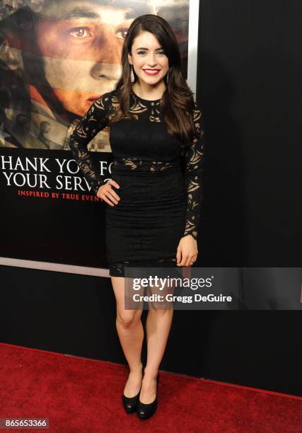 Daniela Bobadilla arrives at the premiere of DreamWorks Pictures and Universal Pictures' "Thank You For Your Service" at Regal LA Live Stadium 14 on...