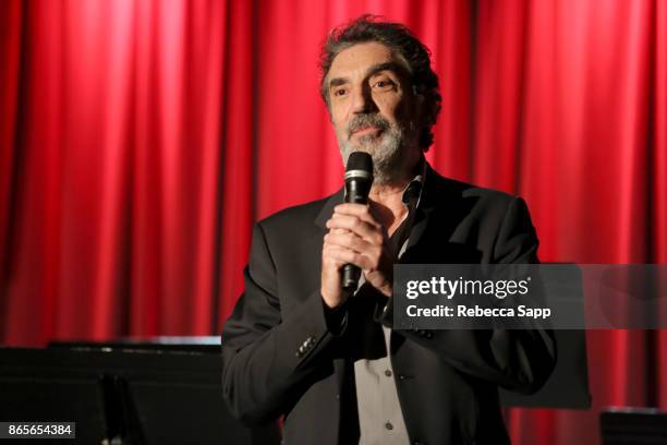 Chuck Lorre speaks onstage at GRAMMY Signature Schools Enterprise Award Presentation on October 23, 2017 in Los Angeles, California.