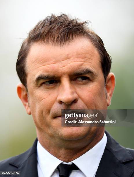 Leonardo Semplici head coach of Spal looks on before the Serie A match betweenSpal and US Sassuolo at Stadio Paolo Mazza on October 22, 2017 in...