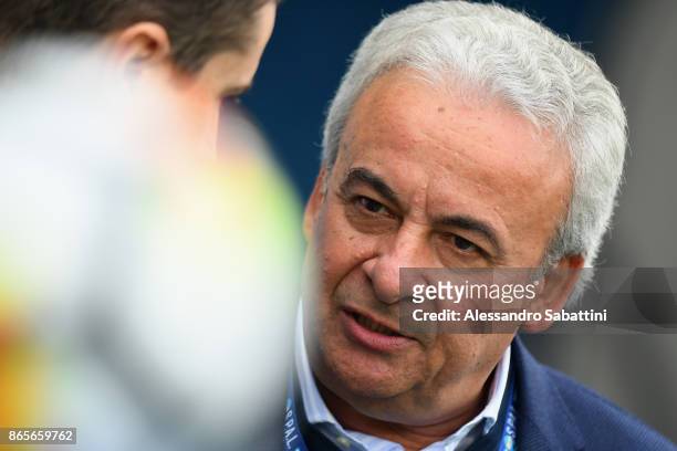 Walter Mattioli president of Spal looks on before the Serie A match betweenSpal and US Sassuolo at Stadio Paolo Mazza on October 22, 2017 in Ferrara,...