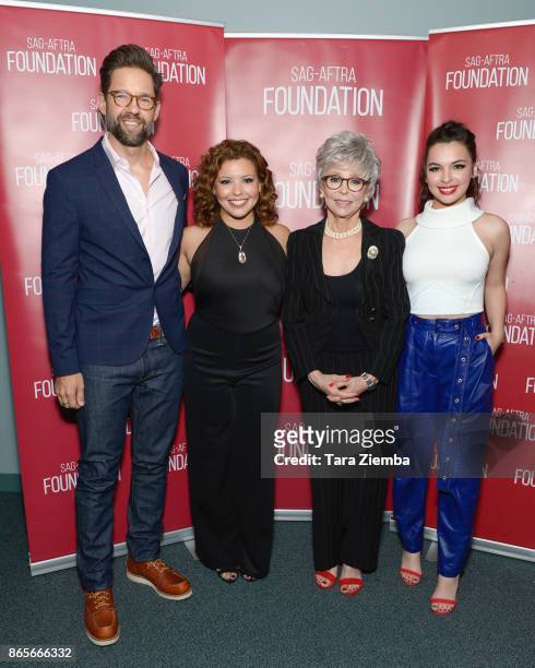 Actors Todd Grinnell, Justina Machado, Rita Moreno and Isabella Gomez attend the SAG-AFTRA Foundation conversations and screening of 'One Day At A...