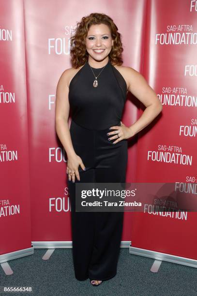 Actress Justina Machado attends the SAG-AFTRA Foundation conversations and screening of 'One Day At A Time' at SAG-AFTRA Foundation Screening Room on...