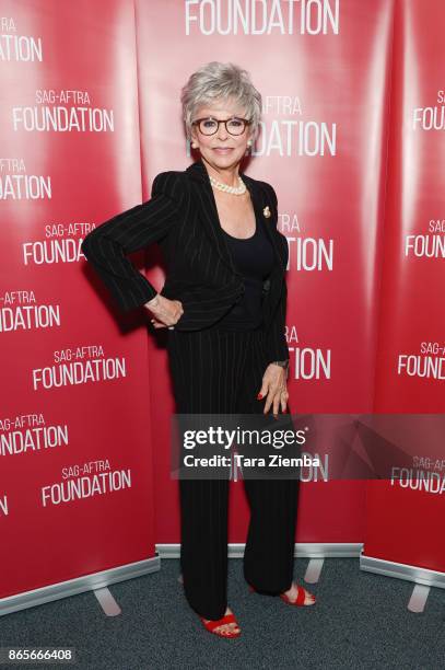 Actress Rita Moreno attends the SAG-AFTRA Foundation conversations and screening of 'One Day At A Time' at SAG-AFTRA Foundation Screening Room on...