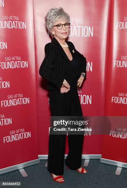 Actress Rita Moreno attends the SAG-AFTRA Foundation conversations and screening of 'One Day At A Time' at SAG-AFTRA Foundation Screening Room on...