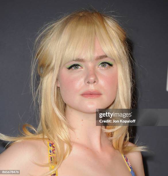 Actress Elle Fanning arrives at the 3rd Annual InStyle Awards at The Getty Center on October 23, 2017 in Los Angeles, California.