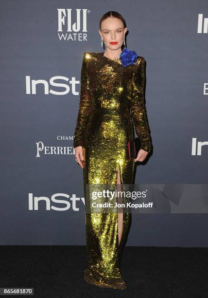 Actress Kate Bosworth arrives at the 3rd Annual InStyle Awards at The Getty Center on October 23, 2017 in Los Angeles, California.