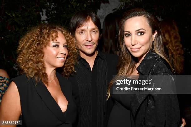 Charlene Roxborough, Ken Paves and Diana Madison at the grand opening of the new Ken Paves Salon hosted by Eva Longoria on October 23, 2017 in Los...