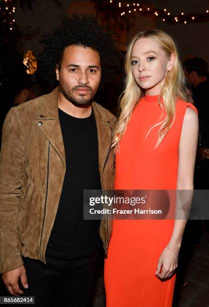 Monty Jackson and Portia Doubleday at the grand opening of the new Ken Paves Salon hosted by Eva Longoria on October 23, 2017 in Los Angeles,...