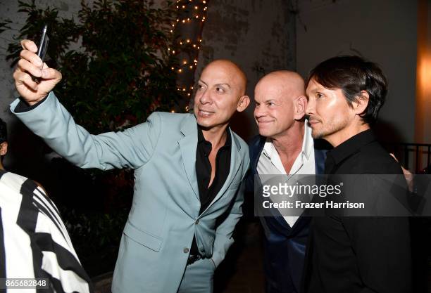 George Morales, Winn Claybaugh and Ken Paves at the grand opening of the new Ken Paves Salon hosted by Eva Longoria on October 23, 2017 in Los...