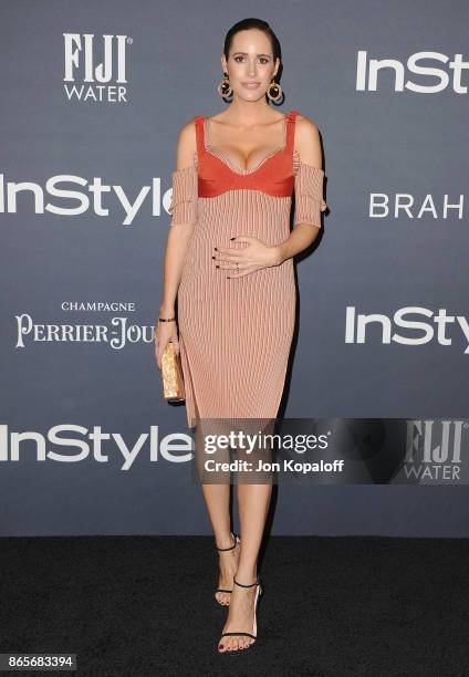 Louise Roe arrives at the 3rd Annual InStyle Awards at The Getty Center on October 23, 2017 in Los Angeles, California.