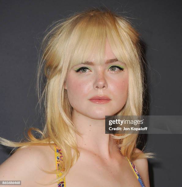 Actress Elle Fanning arrives at the 3rd Annual InStyle Awards at The Getty Center on October 23, 2017 in Los Angeles, California.