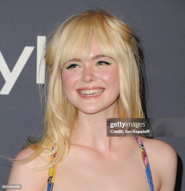 Actress Elle Fanning arrives at the 3rd Annual InStyle Awards at The Getty Center on October 23, 2017 in Los Angeles, California.