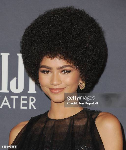 Actress Zendaya arrives at the 3rd Annual InStyle Awards at The Getty Center on October 23, 2017 in Los Angeles, California.