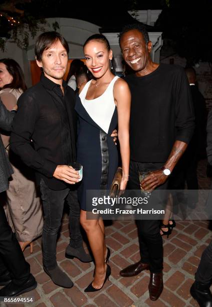 Ken Paves, Selita Ebanks and Omar Albertto at the grand opening of the new Ken Paves Salon hosted by Eva Longoria on October 23, 2017 in Los Angeles,...