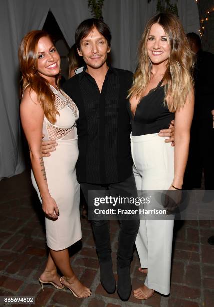 Jillian Cherry, Ken Paves and Brittany Stevens at the grand opening of the new Ken Paves Salon hosted by Eva Longoria on October 23, 2017 in Los...