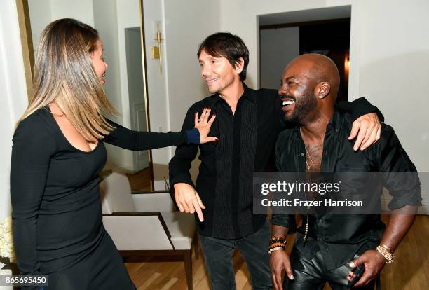 Ken Paves and Larry Sims at the grand opening of the new Ken Paves Salon hosted by Eva Longoria on October 23, 2017 in Los Angeles, California.