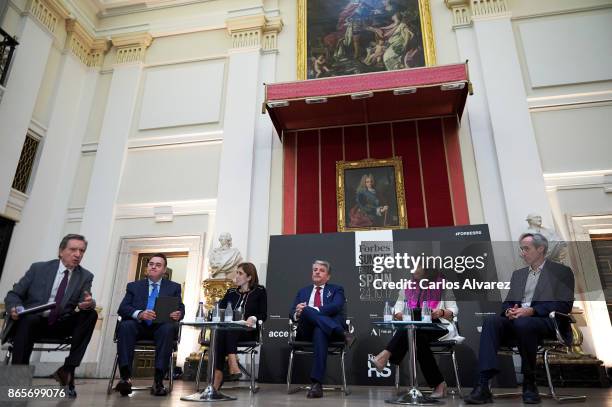 Inaki Gabilondo, Enagas President Antonio Llarden, Microsoft Spain President Pilar Lopez, Accenture President Juan Pedro Moreno, Siemems CEO Rosa...