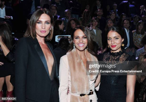 Nieves Alvarez, Paula Echevarria and Hiba Abouk attend the Etam show as part of the Paris Fashion Week Womenswear Spring/Summer 2018 on September 26,...