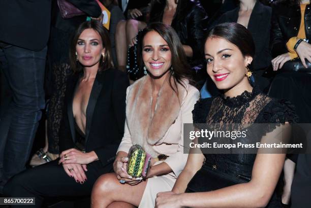 Nieves Alvarez, Paula Echevarria and Hiba Abouk attend the Etam show as part of the Paris Fashion Week Womenswear Spring/Summer 2018 on September 26,...