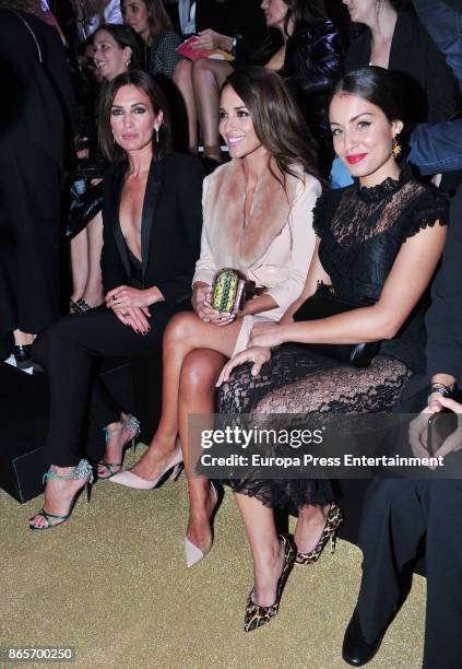 Nieves Alvarez, Paula Echevarria and Hiba Abouk attend the Etam show as part of the Paris Fashion Week Womenswear Spring/Summer 2018 on September 26,...