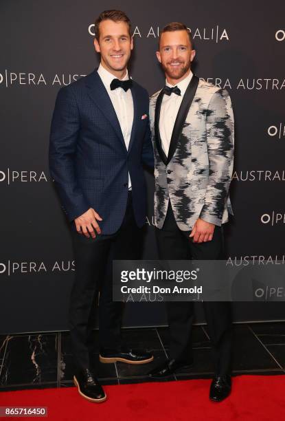 Adrian Barratt and Tim Draxl arrive ahead of Madama Butterfly Opening Night at Capitol Theatre on October 24, 2017 in Sydney, Australia.