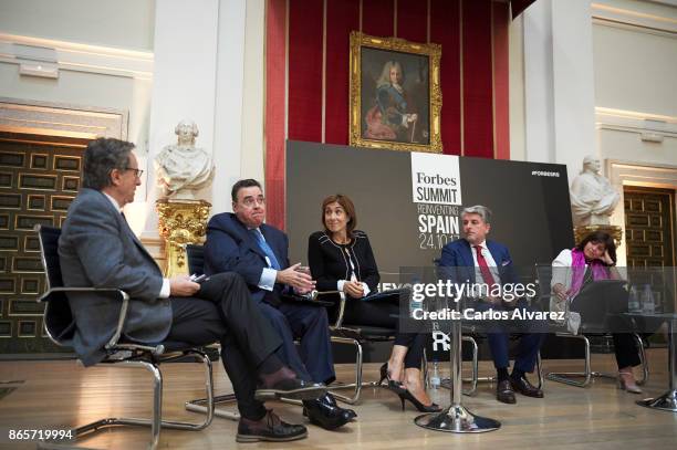 Inaki Gabilondo, Enagas President Antonio Llarden, Microsoft Spain President Pilar Lopez, Accenture President Juan Pedro Moreno and Siemems CEO Rosa...