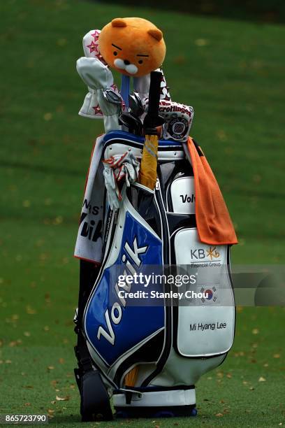 The golf bag of Mi Hyang Lee of South Korea on the 9th hole during the Sime Darby LPGA Malaysia Official Practice on October 24, 2017 in Kuala...