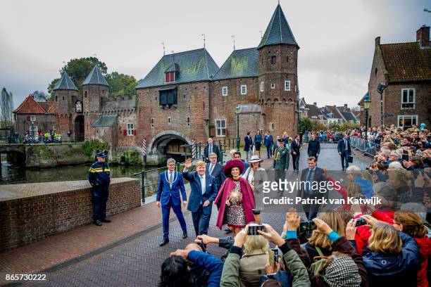 King Willem-Alexander of The Netherlands and Queen Maxima of The Netherlands visit the city of Amersfoort during their region visit to Eemnland on...