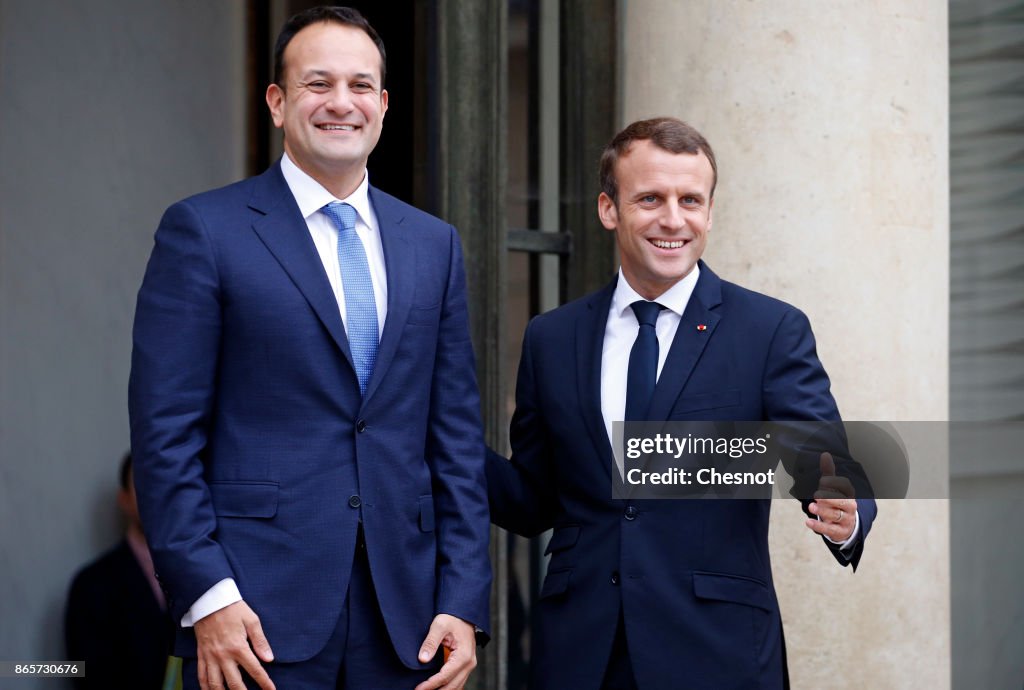 French President Emmanuel Macron receives Prime Minister of Ireland, Leo Varadkar at Elysee Palace