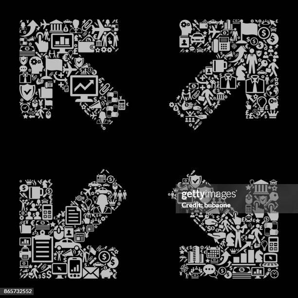 full screen arrows icon business and finance vector icon pattern - earth zoom in stock illustrations