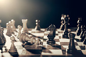 Chess financial business strategy concept.