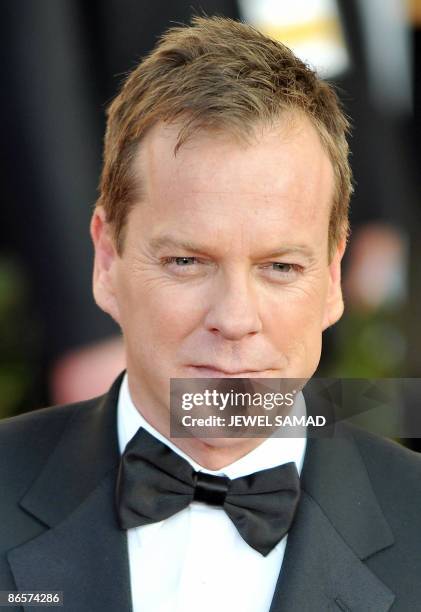 This January 25, 2009 file photograph shows US actor Kiefer Sutherland arriving for the 15th Annual Screen Actors Guild Awards at the Shrine...