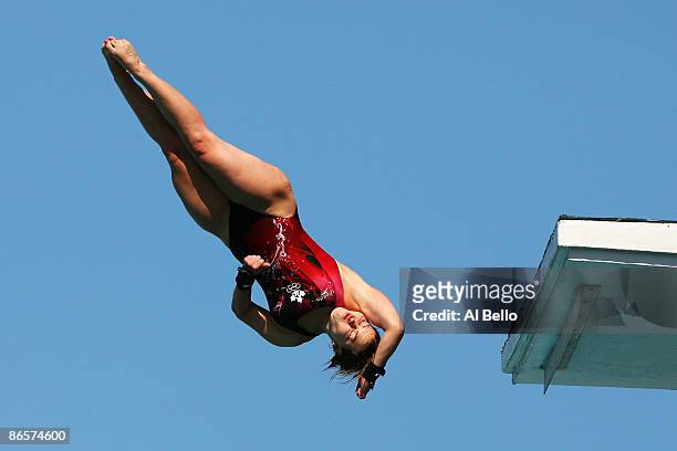 Roseline Filion of Canada dives during the Womens Platform Semi Final during Day 1 of the AT&T USA Diving Grand Prix at the Fort Lauderdale Aquatic...