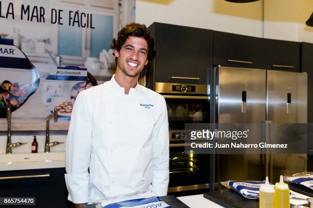Jorge Brazalez attends Aguinamar showcooking at Kitchen Club on October 24, 2017 in Madrid, Spain.