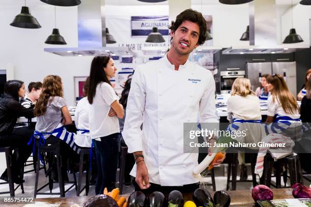 Jorge Brazalez attends Aguinamar showcooking at Kitchen Club on October 24, 2017 in Madrid, Spain.