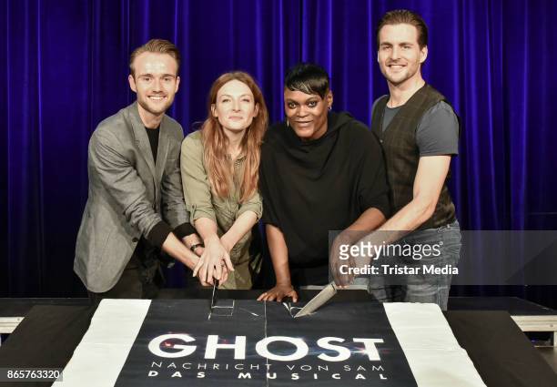 Willemijn Verkaik, Marion Campel, Andreas Bongard and Alexander Klaws during the rehearsal of 'Ghost - The Musical' on October 24, 2017 in Berlin,...