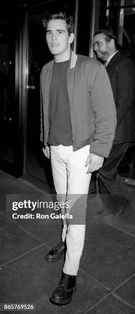 Matt Dillon attends "The Last Empreror" Premiere on November 18, 1987 at Cinema I in New York City.