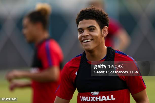 Morgan Gibbs White of England in action during the training session ahead of the FIFA U-17 World Cup India 2017 tournament at Kolkata 1 Training...