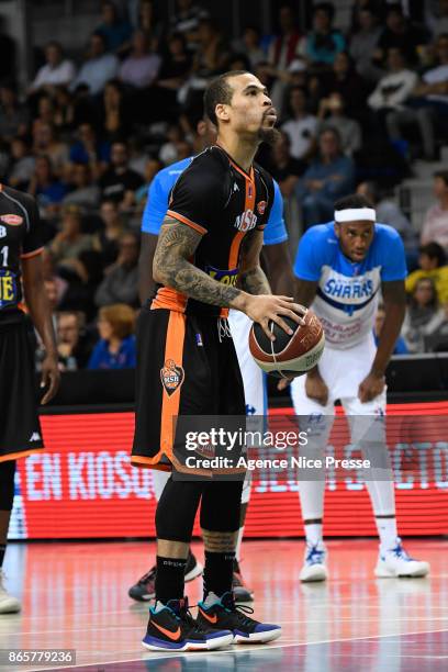 Justin Cobbs of Le Mans during the Pro A match between Antibes and Le Mans on October 23, 2017 in Monaco, Monaco.