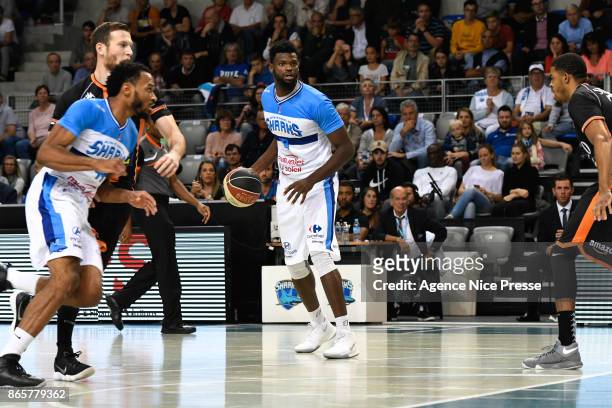 Nanta Diarra of Antibes during the Pro A match between Antibes and Le Mans on October 23, 2017 in Monaco, Monaco.
