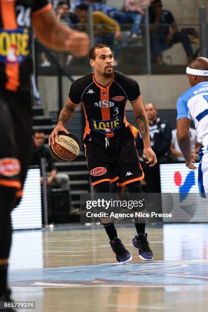 Justin Cobbs of Le Mans during the Pro A match between Antibes and Le Mans on October 23, 2017 in Monaco, Monaco.