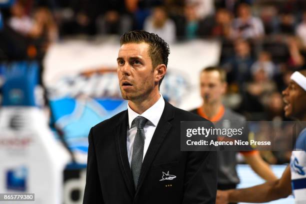 Julien Espinosa of Antibes during the Pro A match between Antibes and Le Mans on October 23, 2017 in Monaco, Monaco.