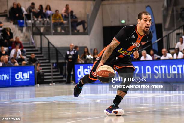 Justin Cobbs of Le Mans during the Pro A match between Antibes and Le Mans on October 23, 2017 in Monaco, Monaco.