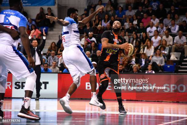 Romeo Travis of Le Mans during the Pro A match between Antibes and Le Mans on October 23, 2017 in Monaco, Monaco.